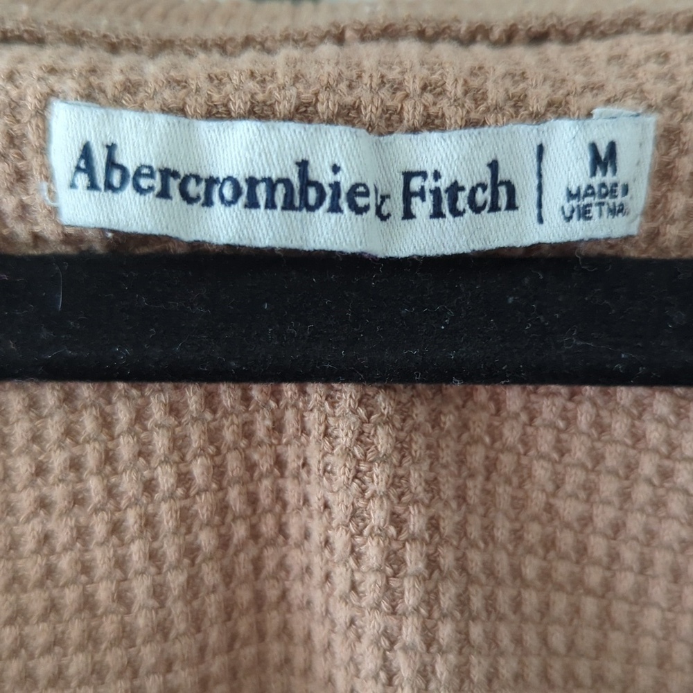 Abercrombie & Fitch Waffle Knit Lounge Set Tan Size M Top Size S Pants - Picture 3 of 8